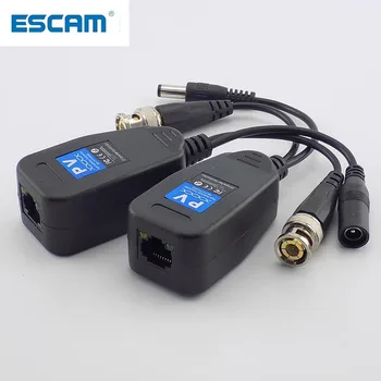 ESCAM 1 Пара (2шт) Пассивных Разъемов Приемопередатчика CCTV Coax BNC Power Video Balun к разъему RJ45 BNC для видеокамеры видеонаблюдения