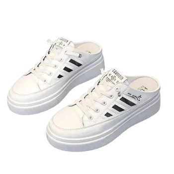 Маленькие белые туфли женские 2023, весенне-летние дышащие кроссовки для настила, Полуприлегающая обувь для двоих, повседневная женская обувь для одиночек