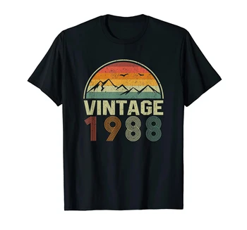 Футболка на 34-й день рождения 1988 года, винтажная кассета 1988 года, ограниченная серия, подарочная футболка на 34-й день рождения 80-х, футболки унисекс