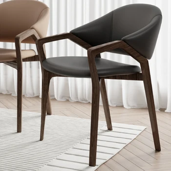Роскошное обеденное кресло Nordic, Дизайнерское дерево, Современные удобные обеденные стулья для кафе, подлокотники, украшение гостиной Sillas De Comedor