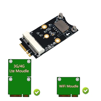 Мини-адаптер A/E с ключом PCI-E к M.2 (NGFF) Со Слотом для SIM-карты для модуля WiFi / WWAN/LTE