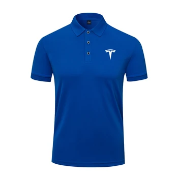 Футболка Dry Fit Мужская Летняя рубашка поло из 100% полиэстера, рубашка поло с коротким рукавом, Одежда, спортивные топы, Tesla Camisetas Masculina