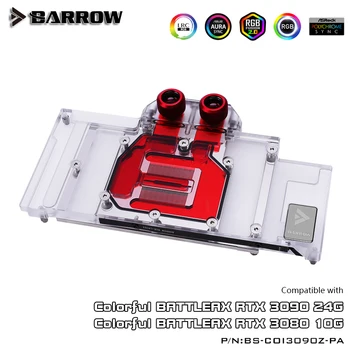 Водяной Блок BARROW с полным покрытием используется для красочного Заголовка графической карты BRTTLEAX RTX 3090/3080 A-RGB Блок Охлаждающего Радиатора