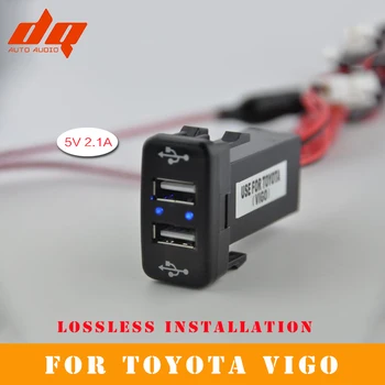 Двойное USB Зарядное Устройство Для Toyota VIGO USB Adapter Socket Interface Автомобильный 2-Портовый Интерфейс Гнездо Приборной Панели Модификация Автомобиля