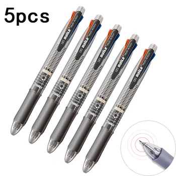 5 шт./лот Многоцветная Шариковая ручка 5 в 1 0,7 мм 4 цвета для заправки Шариковой ручки и набор механических грифелей 0,5 мм для нанесения разметки