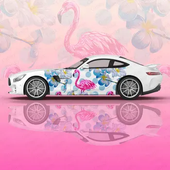 Наклейки на кузов автомобиля с рисунком животного Фламинго Иташа Виниловая наклейка на бок автомобиля Наклейка на кузов автомобиля Наклейки для декора автомобиля