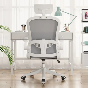 Подлокотник Кресло для домашнего офиса с регулируемой высотой Подъемная сетка Компьютерное кресло с поясничной поддержкой Высокая спинка Рабочее кресло с подголовником для взрослых