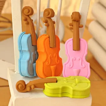 Музыкальный ластик Забавный ластик для скрипки с 3D-резинкой в форме резинки disocunt MOQ 10 штук в партии