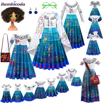 Костюмы для косплея Encanto Mirabel для девочек, детское платье для девочек, нарядные платья принцессы, карнавальная одежда, детское платье принцессы для девочек