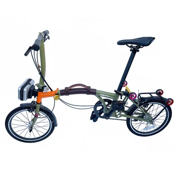 Защита велосипеда Складной велосипед Коричневый кожаный ремешок защита рамы для переносной ручки brompton