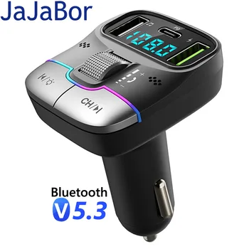 JaJaBor FM Передатчик С Шумоподавлением USB C PD 25 Вт Двойное USB Зарядное Устройство Для Телефона Громкой Связи Bluetooth Автомобильный Комплект U Диск Автомобильный MP3 Плеер