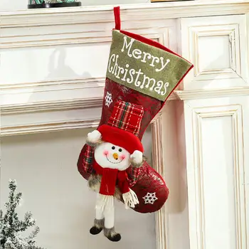 Рождественский чулок, тонкая работа, рождественский носок, привлекающая праздничная атмосфера, Привлекательный
