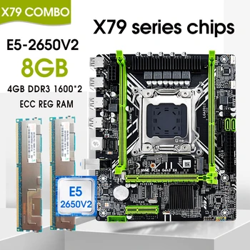Комплект материнской платы JINGSHA X79 D с процессором Xeon E5-2650 V2 LGA2011 combo 2* 4 ГБ = 8 ГБ оперативной памяти 1600 МГц DDR3 RAM KIT