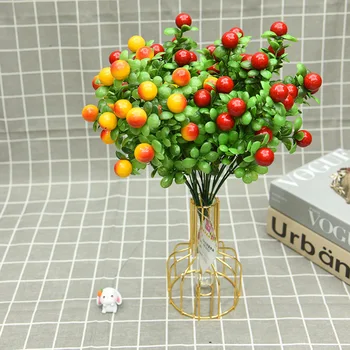 34 см, искусственные красные фрукты, имитация Бонсай, украшение для дома, растение в горшке, украшение для гостиной, Искусственное дерево, инструменты для искусственного растения