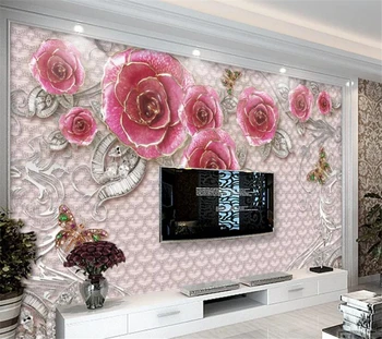 beibehang Обои на заказ 3d красивые романтические украшения из роз фон для гостиной обои домашний декор фреска 3d обои