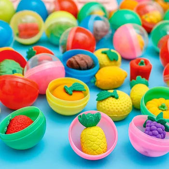 2 шт. разноцветные ластики для карандашей в форме фруктов Идеально подходят для детей и школьных принадлежностей Забавная и креативная игрушка Twist Eggs Design