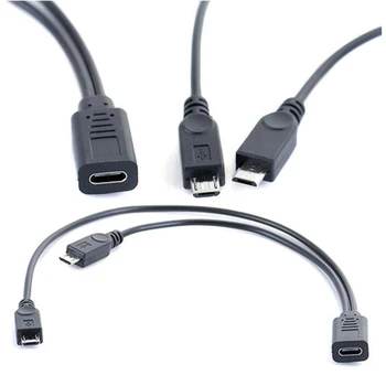 Кабель USB-C Y-образный Разъем USB Type-c к двойному разъему Micro usb usbc 2.0 Splitter с 1 разъемом на 2 разъема Для передачи данных и зарядки C