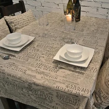 Декоративная скатерть с газетным рисунком 9 Размеров, Прямоугольная скатерть из хлопка и льна, обеденный стол для кухни, домашний декор