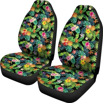 Гавайский тропический узор с ананасами, пальмовыми листьями и цветами. Комплект чехлов для автомобильных сидений, 2 шт., Автомобильные аксессуары, автомобильные коврики
