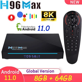 H96 MAX RK3566 Smart TV Box Android 11 8 ГБ Оперативной ПАМЯТИ 64 ГБ 1080P 4K 8K 2,4 G/ 5G Wifi 1000M Google Play Youtube Медиаплеер H96Max TVBOX
