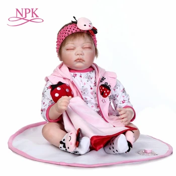 NPK Кукла Reborn Babies 55 см Виниловая Принцесса Кукла Для Малышей С Красивой Одеждой Подарок На День Рождения Подарок Для Девочек Brinquedos