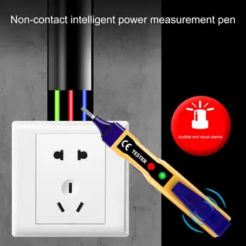 Электрическая ручка, чувствительная к самотестированию Звуково-световая сигнализация, Электрическая тестовая ручка, светодиодный экран, мини-детектор напряжения переменного тока.