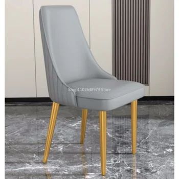 Обеденные стулья с кожаным акцентом, бархатный трон, эргономичные обеденные стулья класса люкс, складная дизайнерская кухонная мебель Sillas Comedores