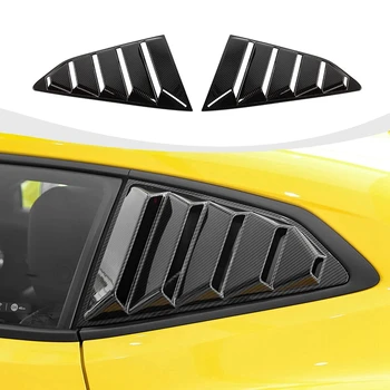 Жалюзи на боковые стекла с рисунком из углеродного волокна для Chevrolet Camaro 2017-2023, Аксессуары для жалюзи на оконном стекле, АБС-карбоновое волокно