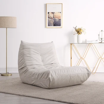 [Новинка] Удобный негабаритный ленивый диван, современное кресло для отдыха без подлокотников со спинкой, ретро Одноместный диван, наполненный 100% губкой, 3 цвета
