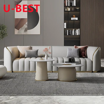U-ЛУЧШИЙ Европейский стиль, Бело-Кремовый Секционный диван, мебель итальянского дизайнера, современные минималистичные Угловые диваны для гостиной