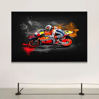 Абстрактные плакаты и принты на холсте с мотоциклом, современное настенное искусство, фотографии гонок на мотоциклах Гран-при для домашнего декора гостиной