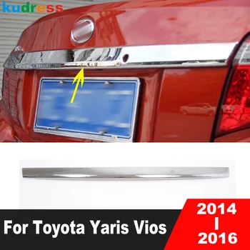 Для Toyota Yaris Vios 2014 2015 2016 Хромированная отделка крышки заднего багажника Молдинг задних ворот Гарнирная полоска Аксессуары для стайлинга автомобилей