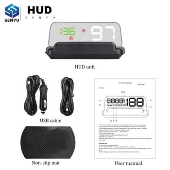 Головной дисплей HUD T900 Автомобильная Электроника GPS Спидометр OBD OBD2 HUD Дисплей GPS Проектор Скорости Автомобиля Цифровой Бортовой Компьютер