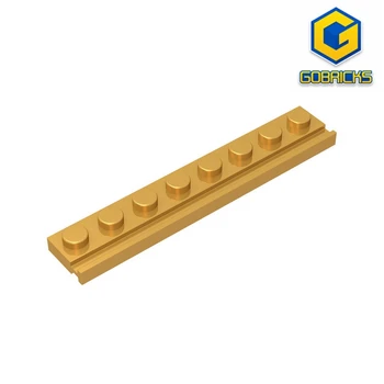 Пластина Gobricks GDS-1235, модифицированная 1 x 8 с дверной рейкой, совместимая с детскими игрушками lego 4510, собирает строительные блоки Tech