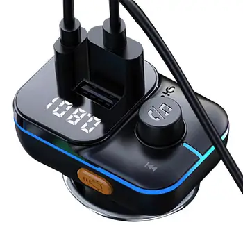 FM-Передатчик USB Автомобильное Зарядное Устройство С RGB Подсветкой Громкая Связь Blue Tooth MP3-Плеер С 3.1A USB Type-C Автомобильное Супер Быстрое Зарядное Устройство