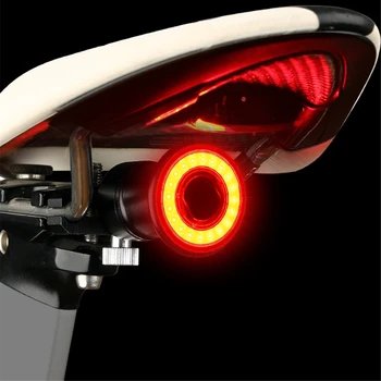 1 ШТ. Задний фонарь с умным тормозом для велосипеда, индукционная зарядка через USB, Задний фонарь для ночной езды, Аксессуары для езды на велосипеде, Велосипедный фонарь