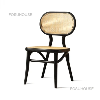Современные бытовые стулья для гостиной из ротанга Скандинавские Дизайнерские Деревянные Стулья для столовой Мебель для гостиной Диван-кресло для отдыха