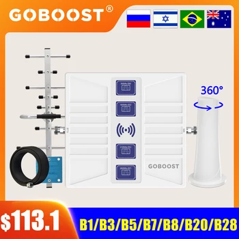 GOBOOST 4-полосный Усилитель Сотовой связи B20 800 900 1800 2100 2600 МГц 700 850 1900 1700 Усилитель Сигнала LTE 2G 3G 4G 70dB Ретранслятор