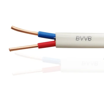 Жесткий кабель Медный 2-жильный провод BVVB 2-жильный провод для украшения дома 4 мм2 Огнезащитный провод в белой оболочке Электрическая линия