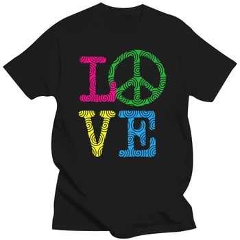 Love Peace Sign Psychadellic Hippie Flowerchild Мужская футболка Крутая Повседневная футболка pride мужская Унисекс Модная футболка бесплатная доставка