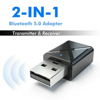 2в1 Передатчик Bluetooth 5.0 3,5 мм AUX Беспроводной стерео адаптер Bluetooth для автомобильной музыки, приемник передатчика Bluetooth и телевизор