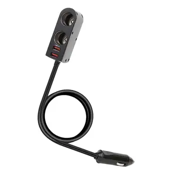 Двойной адаптер автомобильного зарядного устройства USB 2A, 2 порта, ЖК-дисплей, 12-24 В, двухсторонняя розетка для сигарет