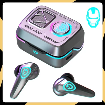 Наушники Disney Marvel Bluetooth HIFI Sound, беспроводные спортивные наушники-вкладыши, игровые видеонаушники с шумоподавлением в стиле киберпанк RGB