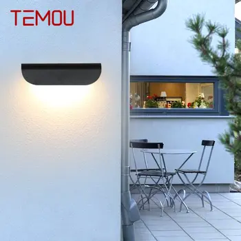 TEMOU Современные настенные светильники Простой Черный стиль LED IP65 Водонепроницаемый Бра Для наружных и внутренних балконных лестниц