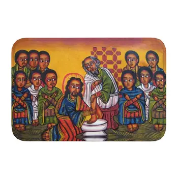 Эфиопский Христианский Христос, Коврик для мытья полов, Нескользящий коврик для кухни, ванной, приветственный коврик, Входная дверь в туалет, коврик для ног
