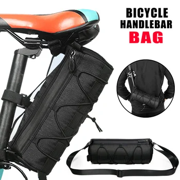 Велосипедная сумка Портативная сумка-труба на передней раме, сумка на руль, эластичная лента для шоссейного велоспорта, открытый водонепроницаемый многоцелевой рюкзак