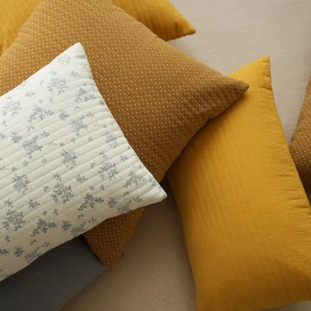 Японская стеганая хлопчатобумажная наволочка для дивана в гостиной, наволочка со свежим цветочным рисунком, подушка для детской спальни