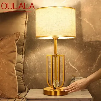 Современная настольная лампа OULALA с сенсорным затемнением, Винтажные светодиодные Креативные Хрустальные Простые настольные лампы для дома, гостиной, спальни