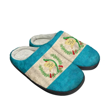 Домашние хлопчатобумажные тапочки с флагом Гватемалы, Изготовленные на заказ, Мужские Женские Сандалии, Гватемала, Плюшевая Повседневная обувь для спальни, сохраняющая тепло, Термальная обувь