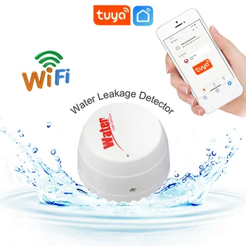 WiFi детектор утечки воды TUYA Датчик затопления Резервуар для воды Сигнализация полной подачи воды Приложение Smart Life Удаленный мониторинг